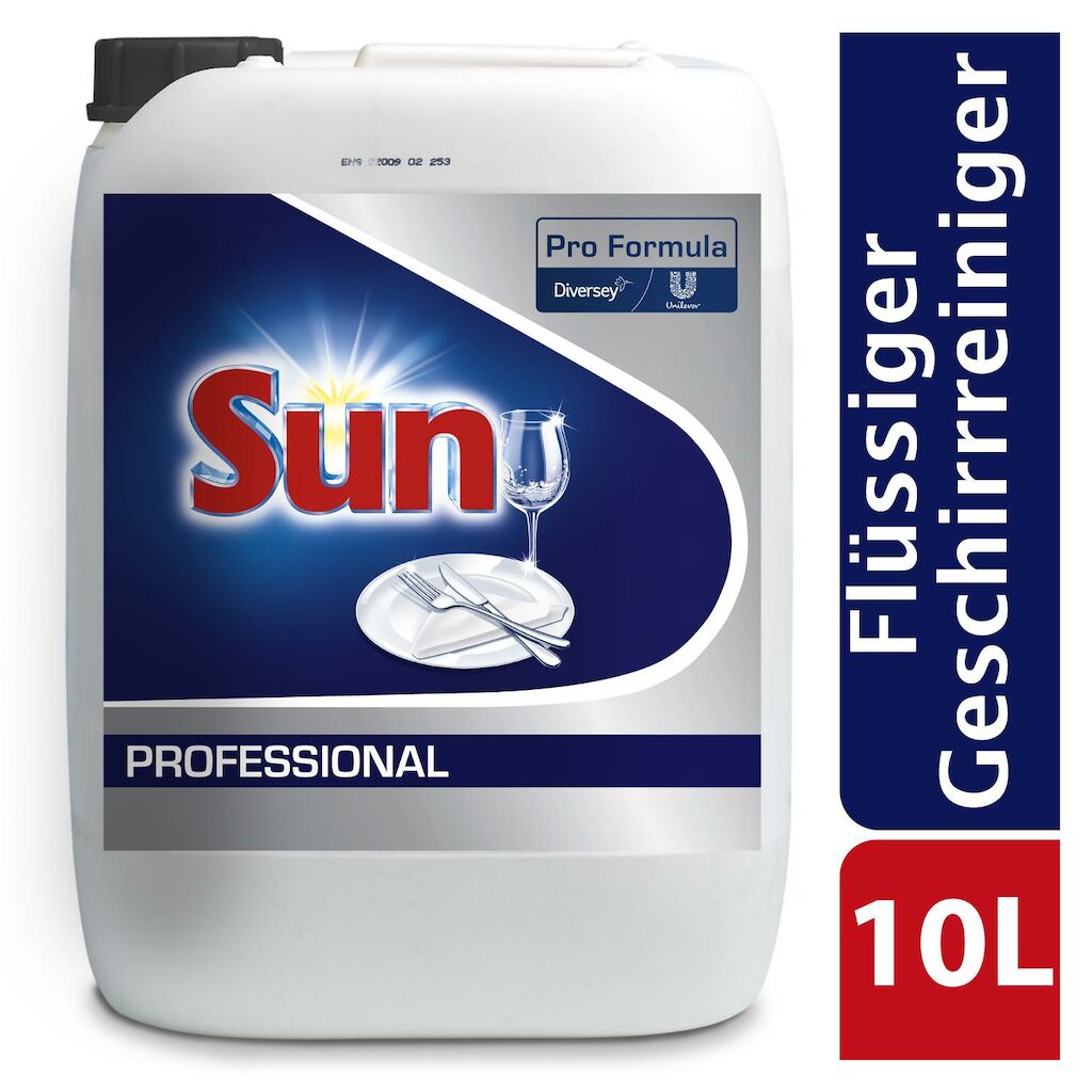 Sun Pro Formula Liquid 10L - Flüssiges Geschirrspülmittel, geeignet für professionelle Geschirrspülmaschinen mit 1-5 Minuten Spülgang.